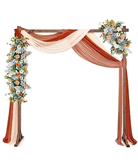 Slickblue Wooden Wedding Arch Solid Wood Arbor Backdrop Stand for Wedding Ceremony-Square