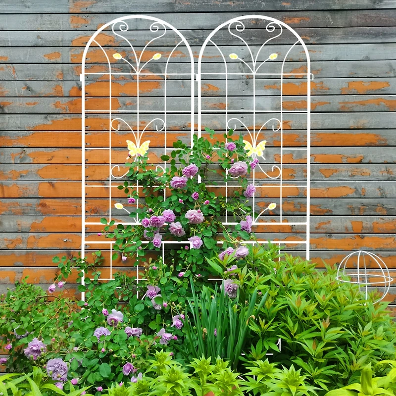 Streamdale 2 Pack 86.7" Rustproof Metal Garden Trellis for Climbing Plants