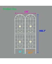 Streamdale 2 Pack 86.7" Rustproof Metal Garden Trellis for Climbing Plants