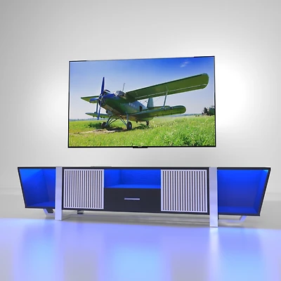 Streamdale Biplane Shape Led Tv Stand with Remote Control Lights