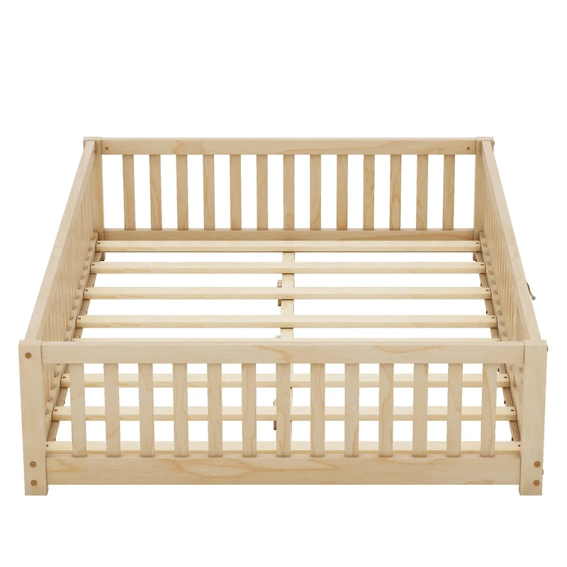 Streamdale Natural Floor Bed with Safety Rails for Kids