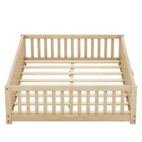 Streamdale Natural Floor Bed with Safety Rails for Kids