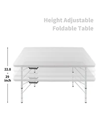 Streamdale 4FT Foldable Rattan Table, Portable & Durable