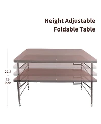 4FT Folding Rattan Table, Portable & Durable