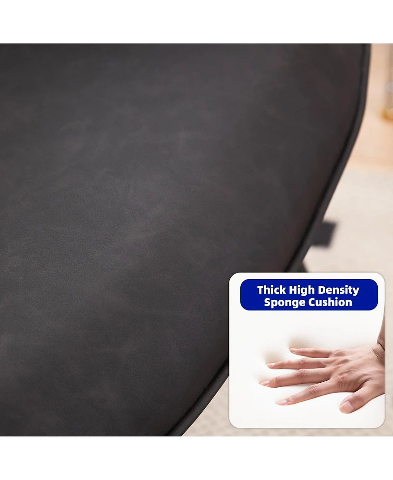 Simplie Fun Modern Leather Accent Chair with High Back and Metal Legs