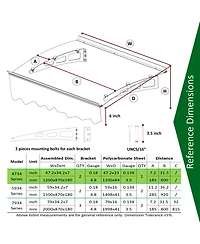 Streamdale 47"x34" Polycarbonate Door Awning with Valance