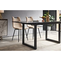 Streamdale Furniture Black Extendable Dining Table, Space-Saving Kitchen Table (70.86" x 31.5" x 29.5")