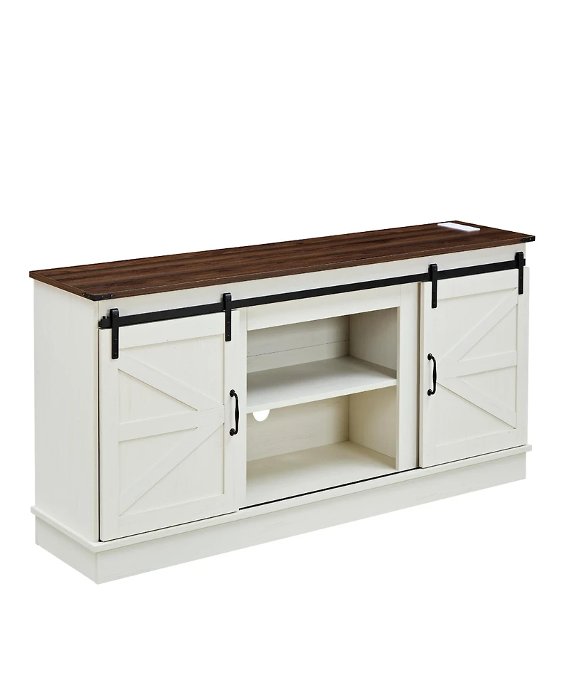 Streamdale Sliding Barn Door Tv Stand for 65/70/75" TVs with Outlets