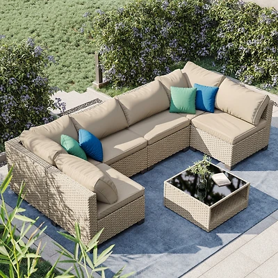 Streamdale 7-Piece Patio Set Water-Resistant Cushions, Modular Design