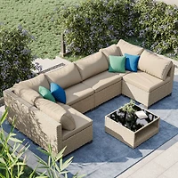 Streamdale 7-Piece Patio Set Water-Resistant Cushions, Modular Design
