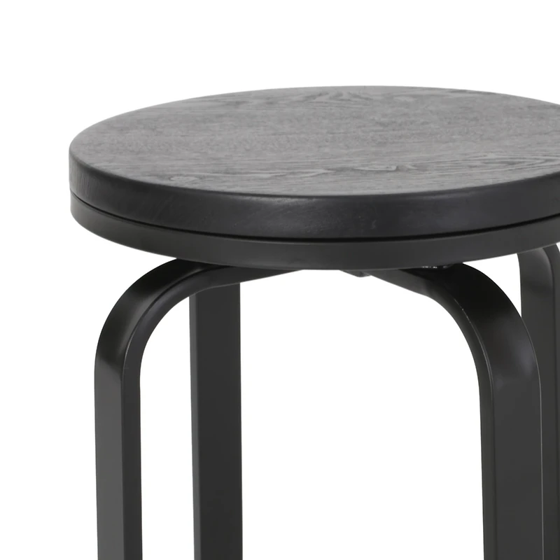 Streamdale Modern Industrial Swivel Counter Stool with Faux Wood Seat