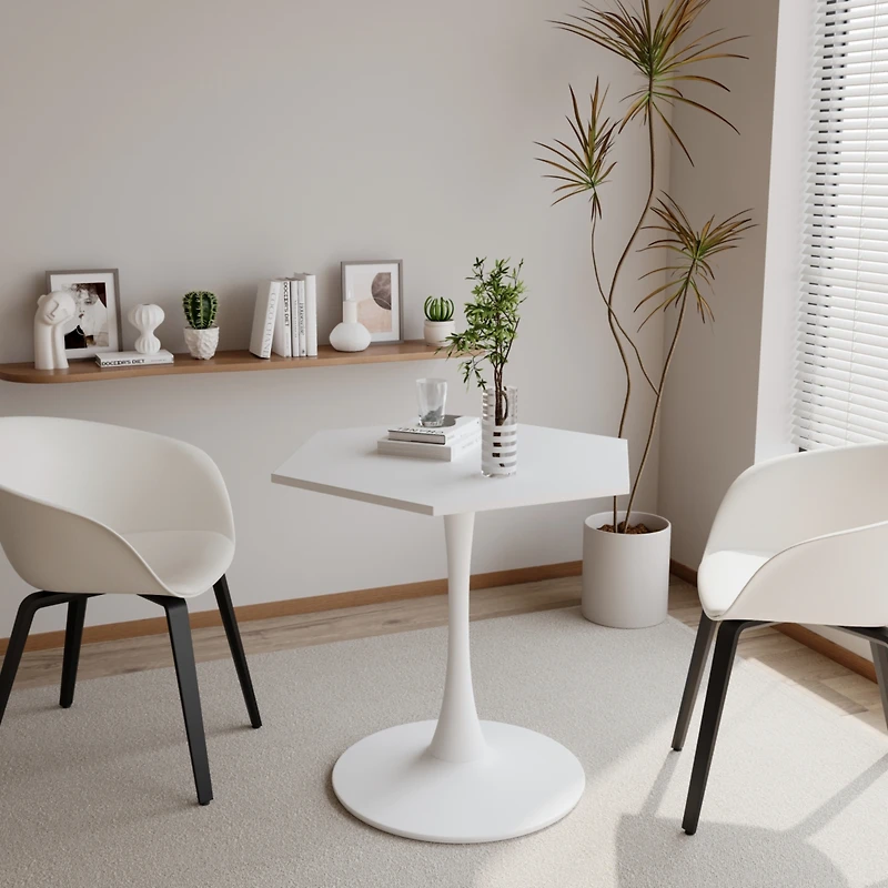 Streamdale Modern Hexagonal Coffee Table with Mdf Top and Metal Base