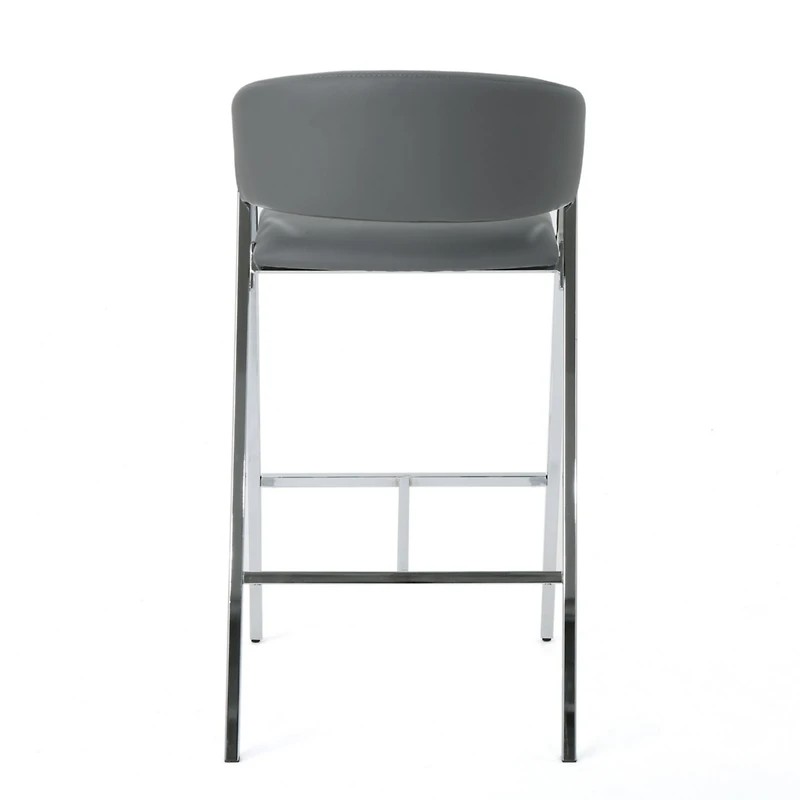 Simplie Fun Modern 28" Mid-Century Bar Stool with Chrome A-Frame