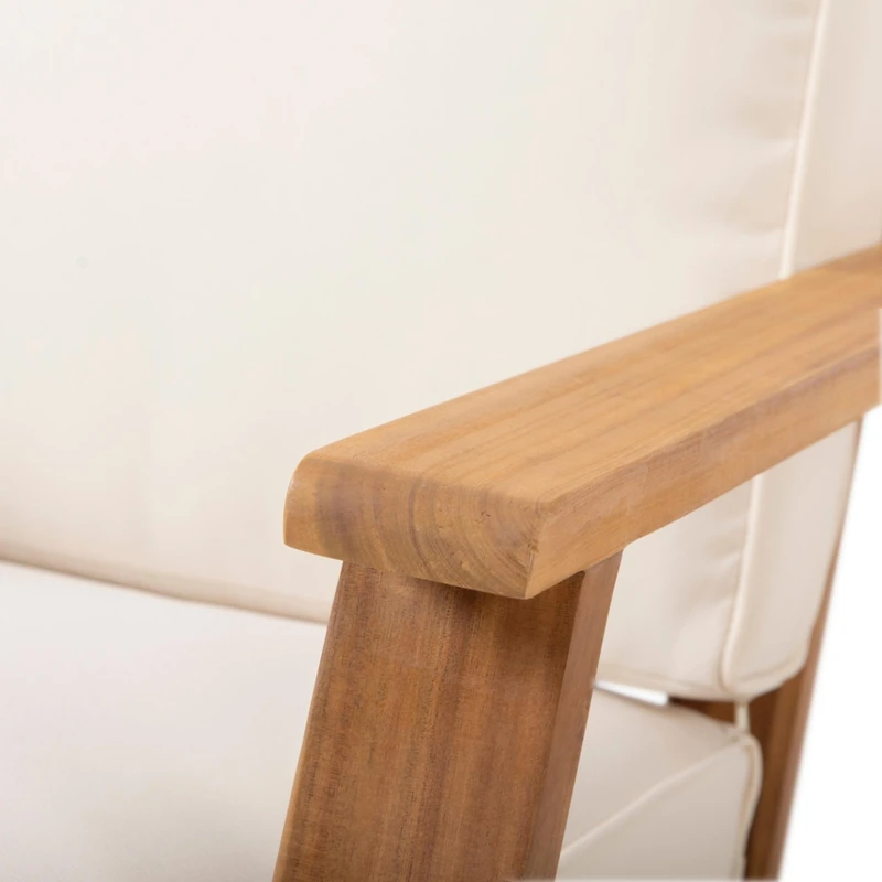 Modern Adirondack Chair Acacia Wood with Weather-Resistant Cushions