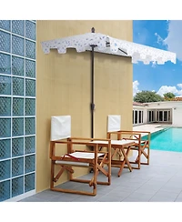 Jonathan Y 9ft Rectangular Half Market Patio Umbrella Crank, Wind Vent Uv Protection