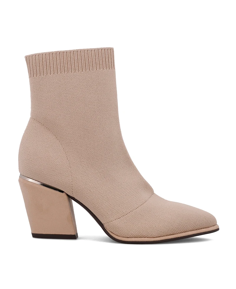 Mia Women's Draxton Block-Heel Knit Dress Booties