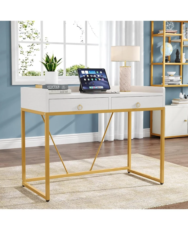Tribesigns 55" Industrial Executive Desk, Rustic Simple Computer Laptop Desk, Study Writing Table Business Workstation