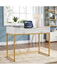 Tribesigns 55" Industrial Executive Desk, Rustic Simple Computer Laptop Desk, Study Writing Table Business Workstation