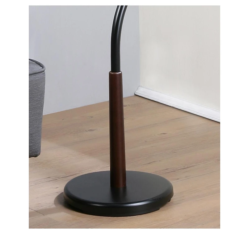 Streamdale Arles Metal Black and Walnut Standing Coat Rack