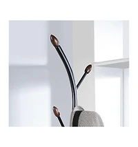 Streamdale Arles Metal Black and Walnut Standing Coat Rack