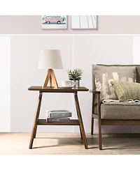 Streamdale Mid-Century Modern Wood End Table with Shelf