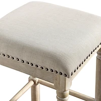 Streamdale Wood Upholstered Swivel Counter Height Stool, Set of 2, Tan