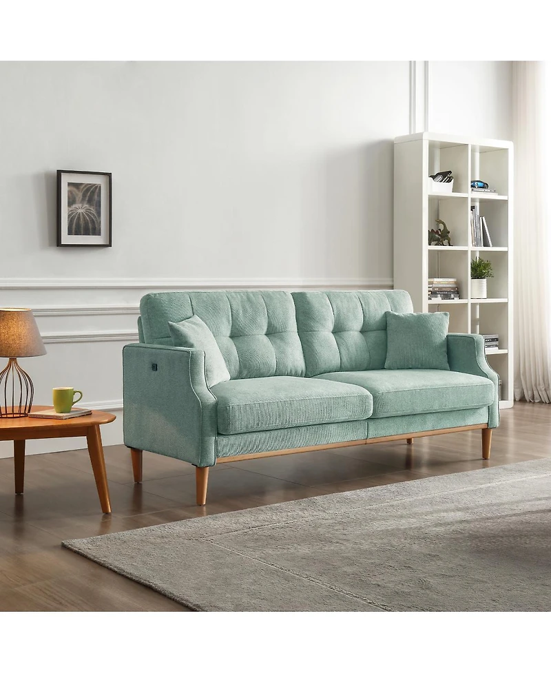 Streamdale Furniture Living Space Sofa 3 Seater With Waterproof Fabric, Usb Charge Port