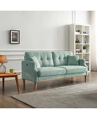 Streamdale Furniture Living Space Sofa 3 Seater With Waterproof Fabric, Usb Charge Port
