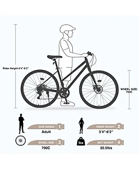 Streamdale 7-Speed Hybrid Road Bike with Disc Brakes