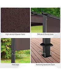 Costway 10 x 10ft Patio Pergola Gazebo Sun Shade Shelter W/Retractable Canopy