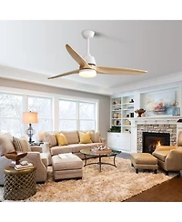 Sofucor 56" Propeller Ceiling Fan With Light and Remote Control