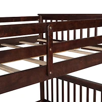 Streamdale Espresso Bunk Bed with Drawers and Ladders