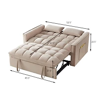 Streamdale Furniture 4-in-1 Versatile Loveseat Sofa & Bed with Storage and Armrests