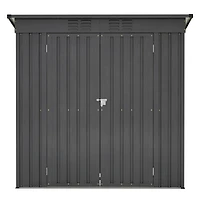 Sturdy and Tall 72" x 48" x 68" Black Shed with Double Hinged Door