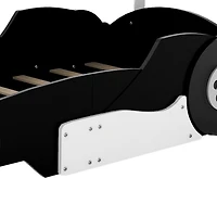 Streamdale Twin Race Car-Shaped Platform Bed With Wheels, Red