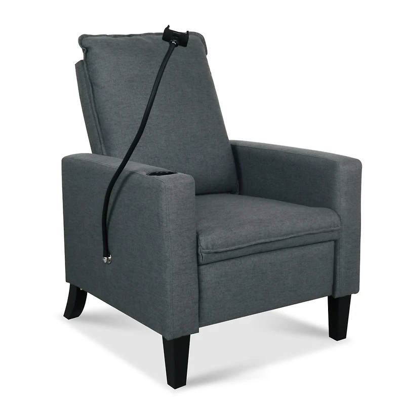 Streamdale Furniture Modern Cozy Fabric Armchair with Adjustable Backrest and Storage