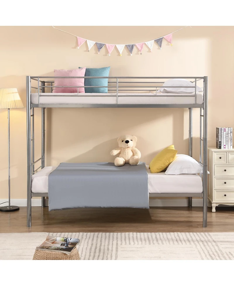 Simplie Fun Metal Bunk Bed Silver