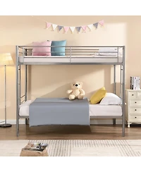 Simplie Fun Metal Bunk Bed Silver