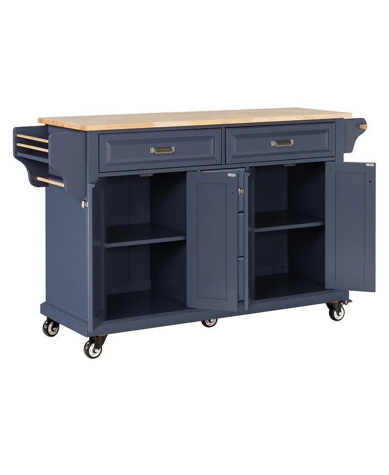 Streamdale Cambridge Natural Wood Top Kitchen Island with Storage