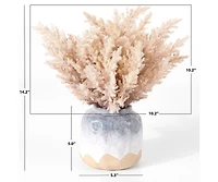 Faux 14 Inch Potted Broom Corn Plant