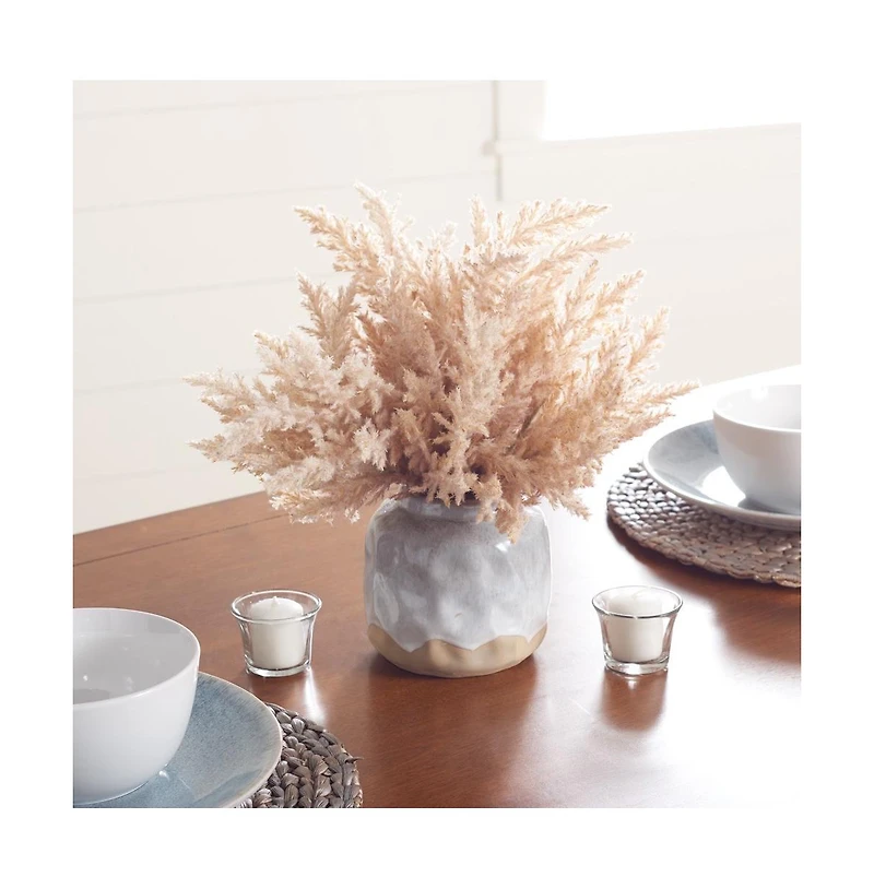 Faux 14 Inch Potted Broom Corn Plant