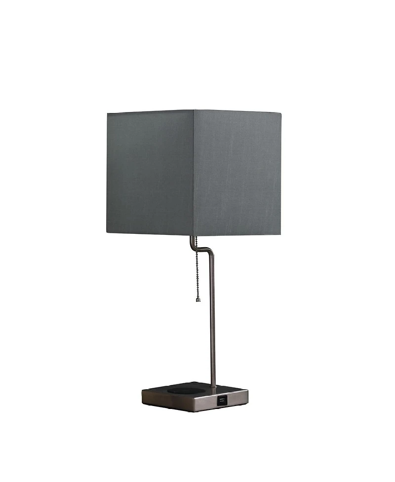 Streamdale 21.5-Inch Aston Square Table Lamp with Charging Station