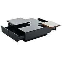 Streamdale Contemporary Coffee Table with Movable Squares and Hidden Drawers