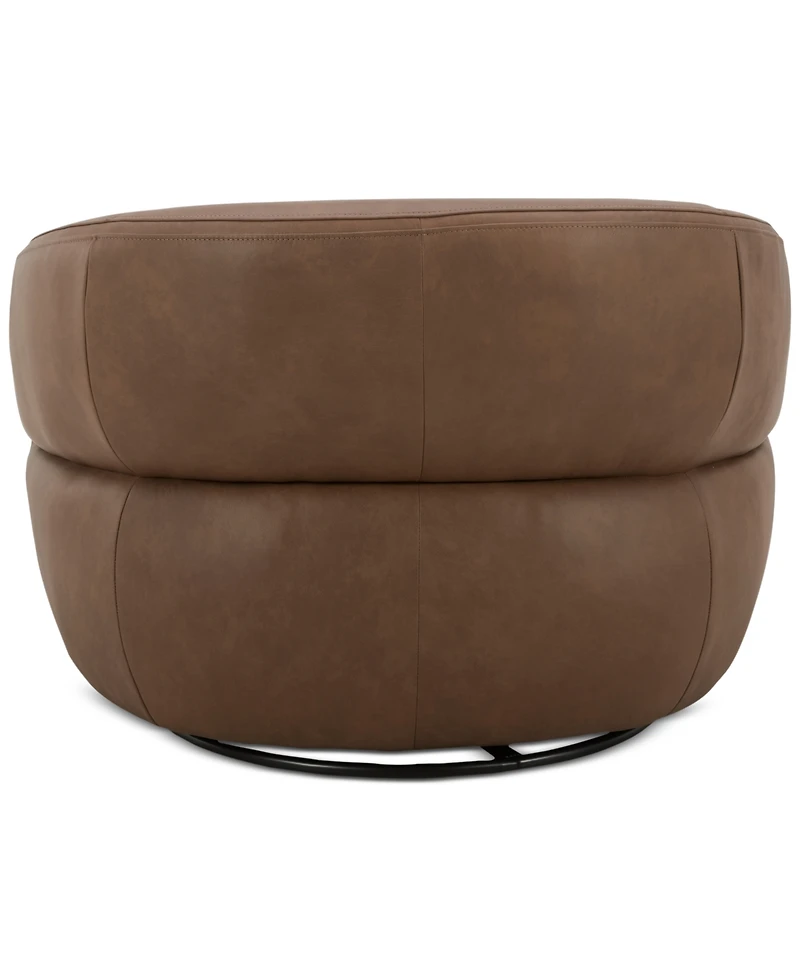 Nicolls Leather Swivel Chair, Created for Macy's