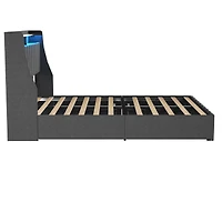 Streamdale Full Size Bed Frame with Led and Storage Drawers