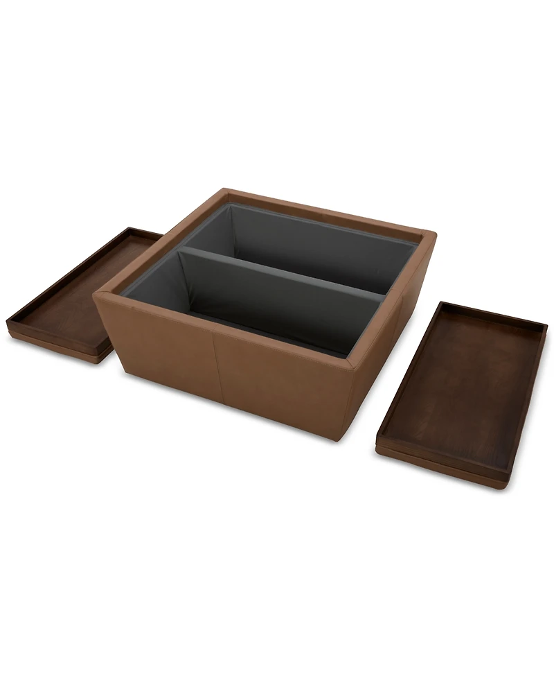 Stolly Leather Storage Ottoman, Created for Macy's