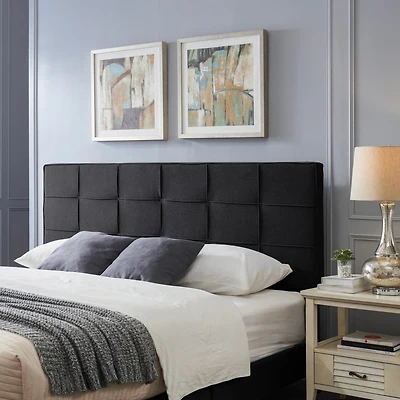 Streamdale Contemporary Tufted Waffle Stitch Adjustable Height Headboard