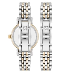 Anne Klein Women's Quartz Roman Numeral Two-Tone Alloy Metal Bracelet Watch Set, 24mm