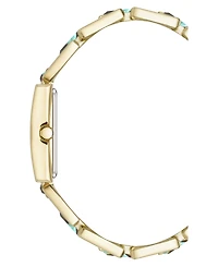 Anne Klein Women's Quartz Abalone Gemstone Accented Gold-Tone Alloy Metal Bracelet Watch, 21mm