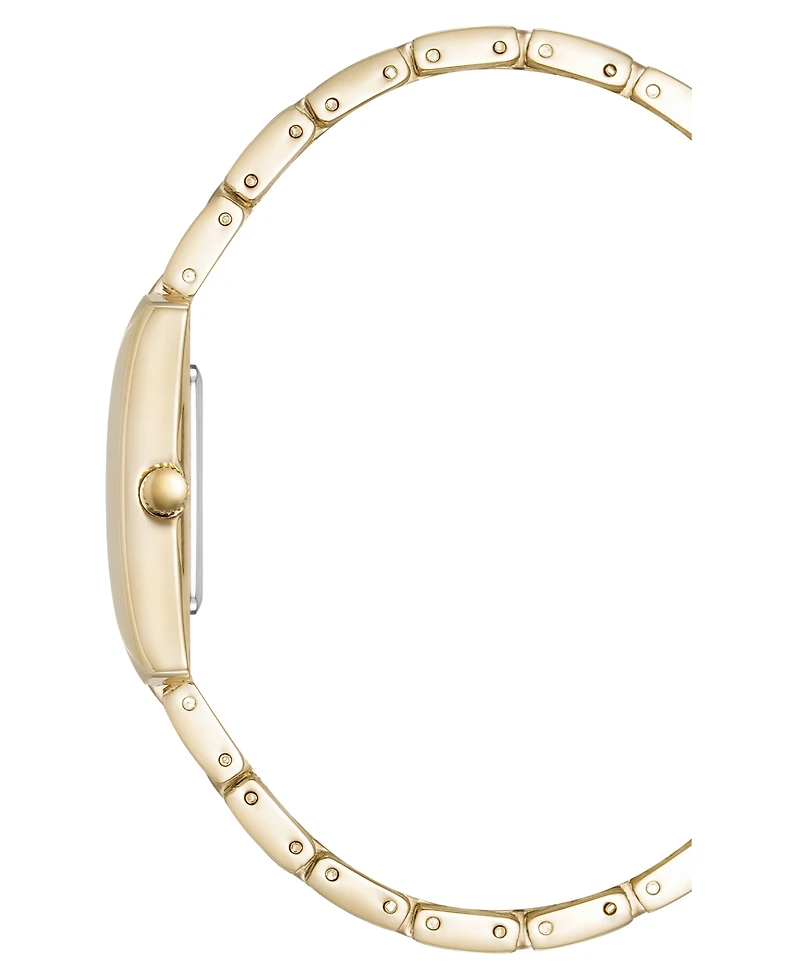 Anne Klein Women's Quartz Classic Rectangular Roman Numeral Gold-Tone Alloy Metal Watch, 20mm